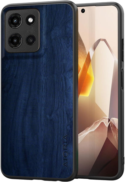Case for Motorola Moto G 2025 5G funda Bamboo Wood Pattern PU Leather Back Cover for Moto g 2025 case (Blue, Moto G 2025)