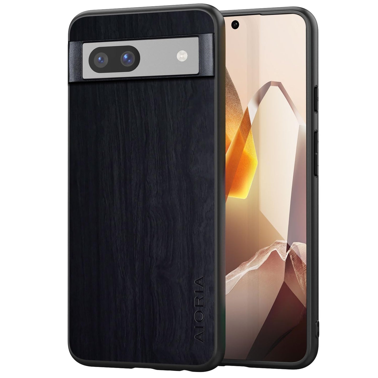 Case for Google Pixel 9 Pro XL 5G funda Bamboo Wood Pattern PU Leather Back Cover for Google 9 proxl case (Blue, Pixel 9 Pro XL)