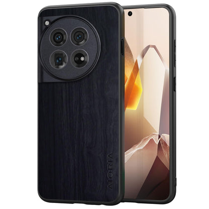 Case for OnePlus 13 5G funda Bamboo Wood Pattern PU Leather Back Cover for oneplus 13 case (Brown, OnePlus 13)