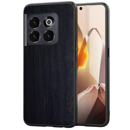 Case for OnePlus 13 5G funda Bamboo Wood Pattern PU Leather Back Cover for oneplus 13 case (Brown, OnePlus 13)