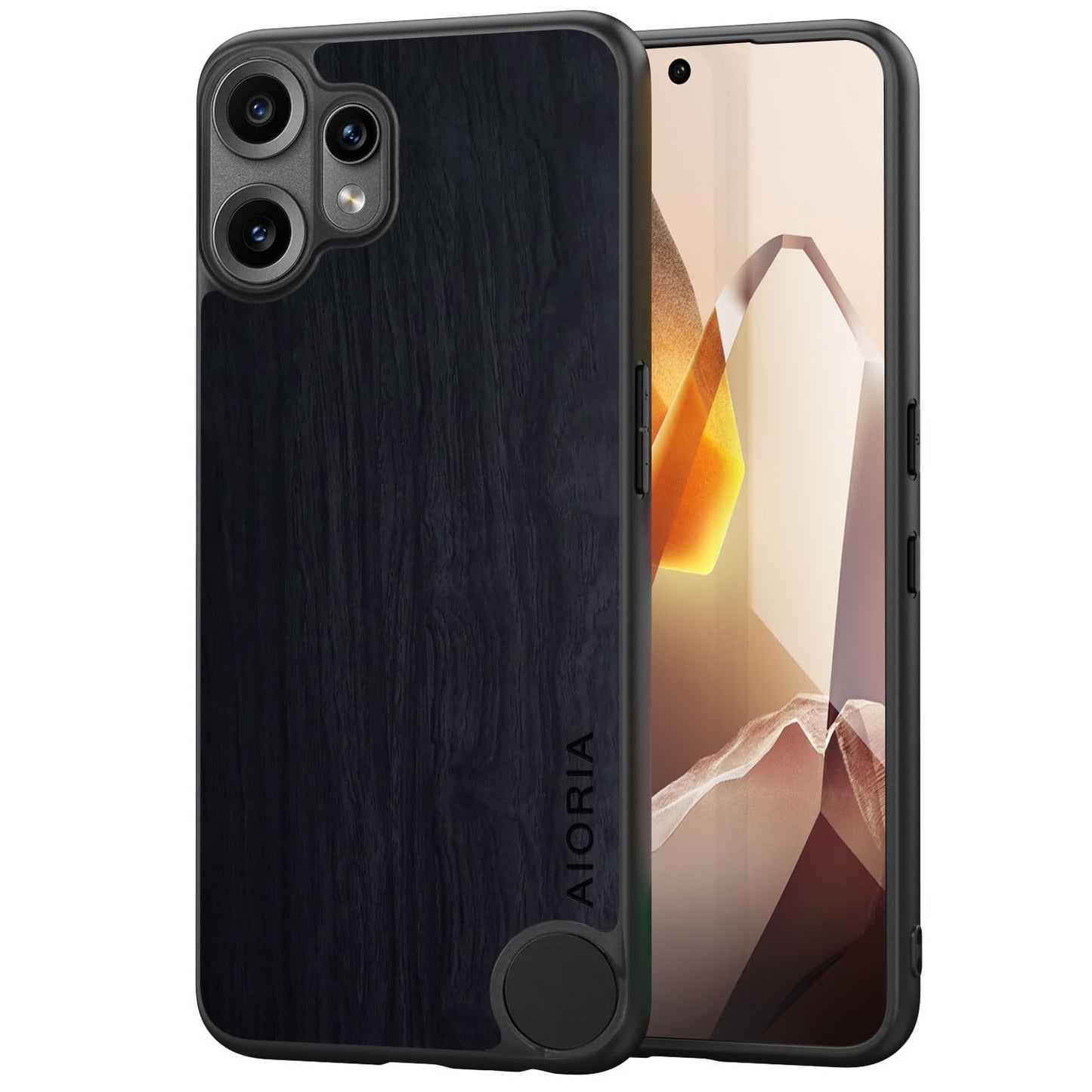 Case for Nothing Phone 3 5G funda Bamboo Wood Pattern PU Leather Back Cover for phone3 case (Yellow, Nothing Phone 3)