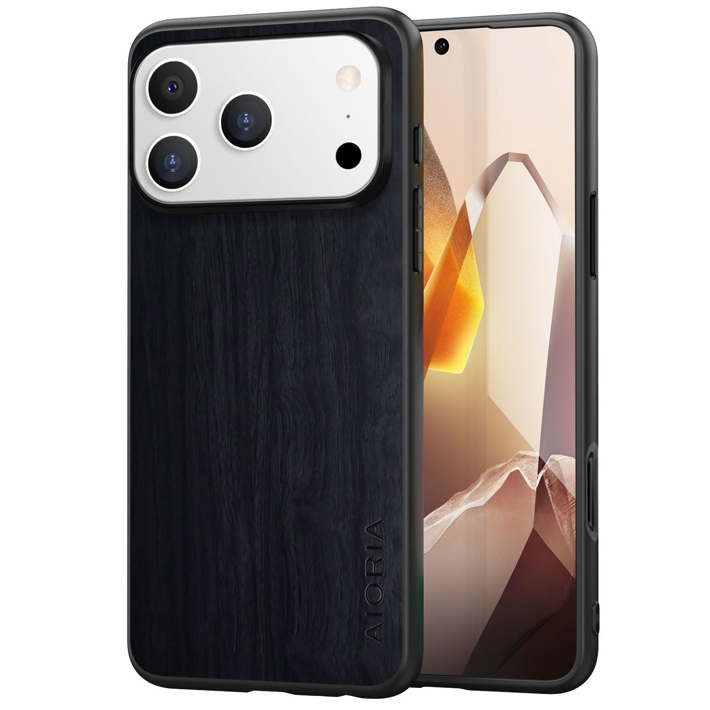 Case for iPhone 17 Pro 5G funda Bamboo Wood Pattern PU Leather Back Cover for iphone17 pro case (White, iPhone 17 Pro)