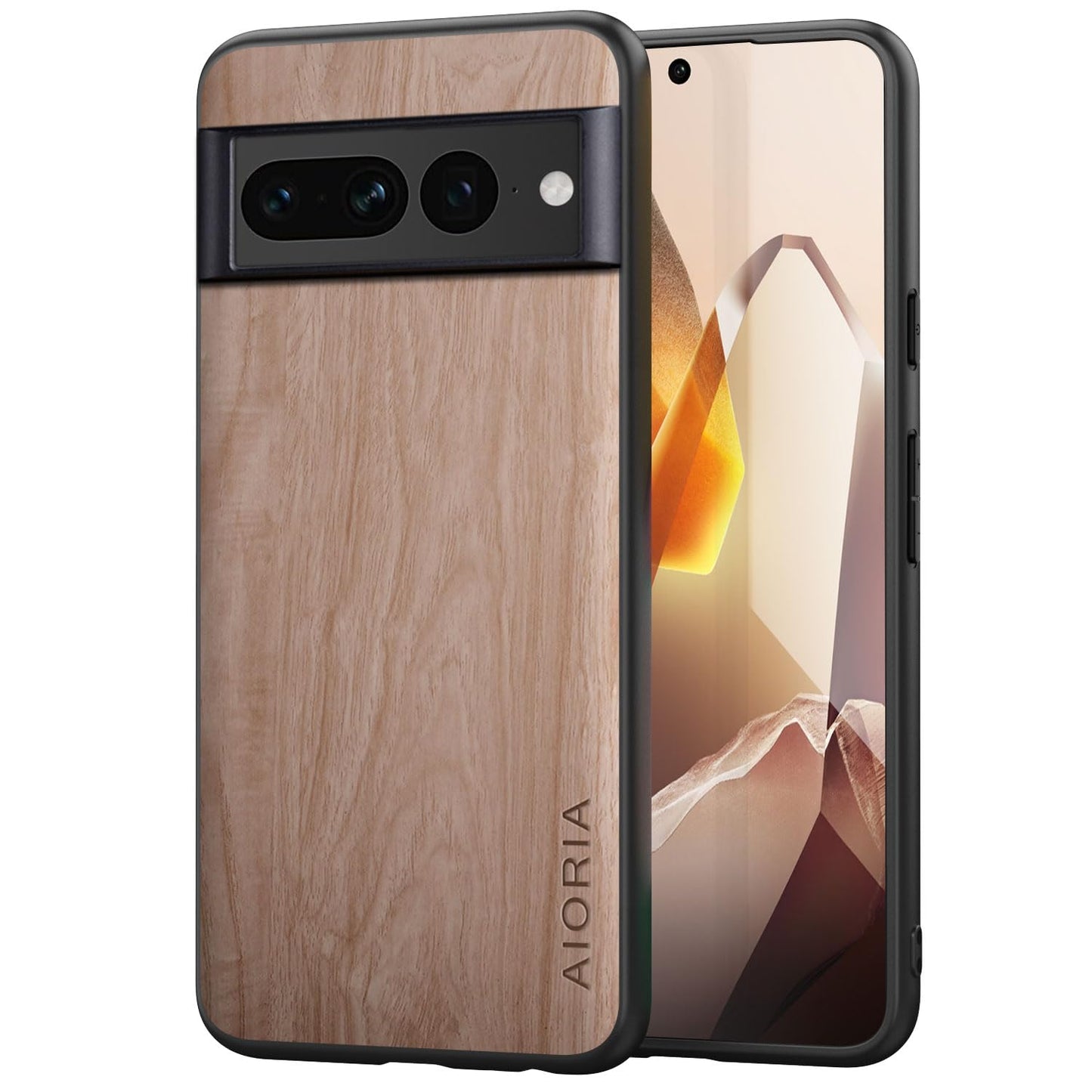 Case for Google Pixel 9 Pro XL 5G funda Bamboo Wood Pattern PU Leather Back Cover for Google 9 proxl case (Blue, Pixel 9 Pro XL)