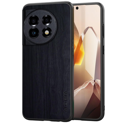Case for OnePlus 13 5G funda Bamboo Wood Pattern PU Leather Back Cover for oneplus 13 case (Brown, OnePlus 13)