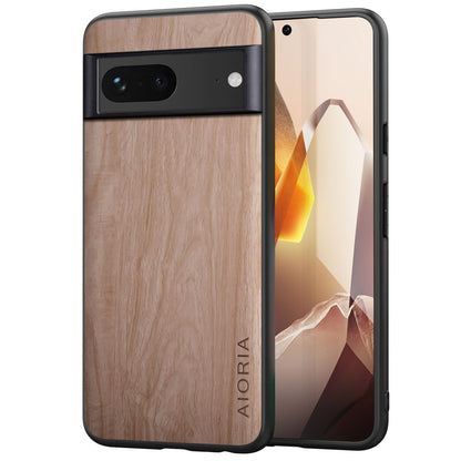Case for Google Pixel 9 Pro XL 5G funda Bamboo Wood Pattern PU Leather Back Cover for Google 9 proxl case (Blue, Pixel 9 Pro XL)