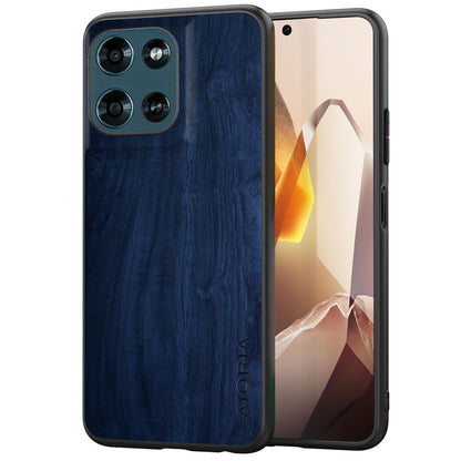 Case for Motorola Moto G 2025 5G funda Bamboo Wood Pattern PU Leather Back Cover for Moto g 2025 case (Blue, Moto G 2025)