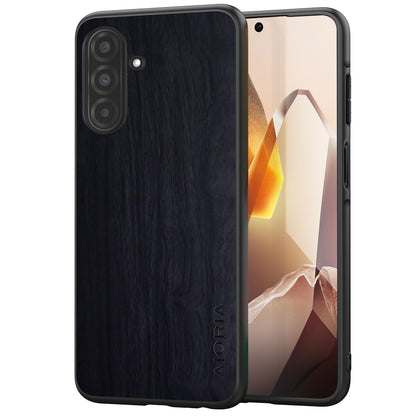Case for Samsung Galaxy A17 5G funda Bamboo Wood Pattern PU Leather Back Cover for Samsung Galaxy a17 case (Yellow, Galaxy A17)