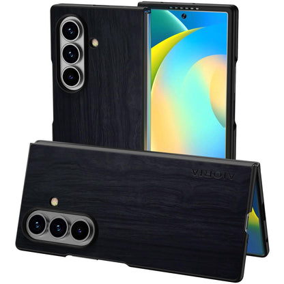 Case for Samsung Galaxy Z Fold 7 5G funda Bamboo Wood Pattern PU Leather Back Cover for Samsung Galaxy z fold7 zfold7 case (Blue, Galaxy Z Fold 7)