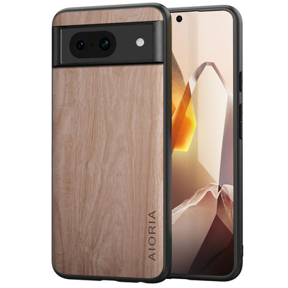 Case for Google Pixel 9 Pro XL 5G funda Bamboo Wood Pattern PU Leather Back Cover for Google 9 proxl case (Blue, Pixel 9 Pro XL)