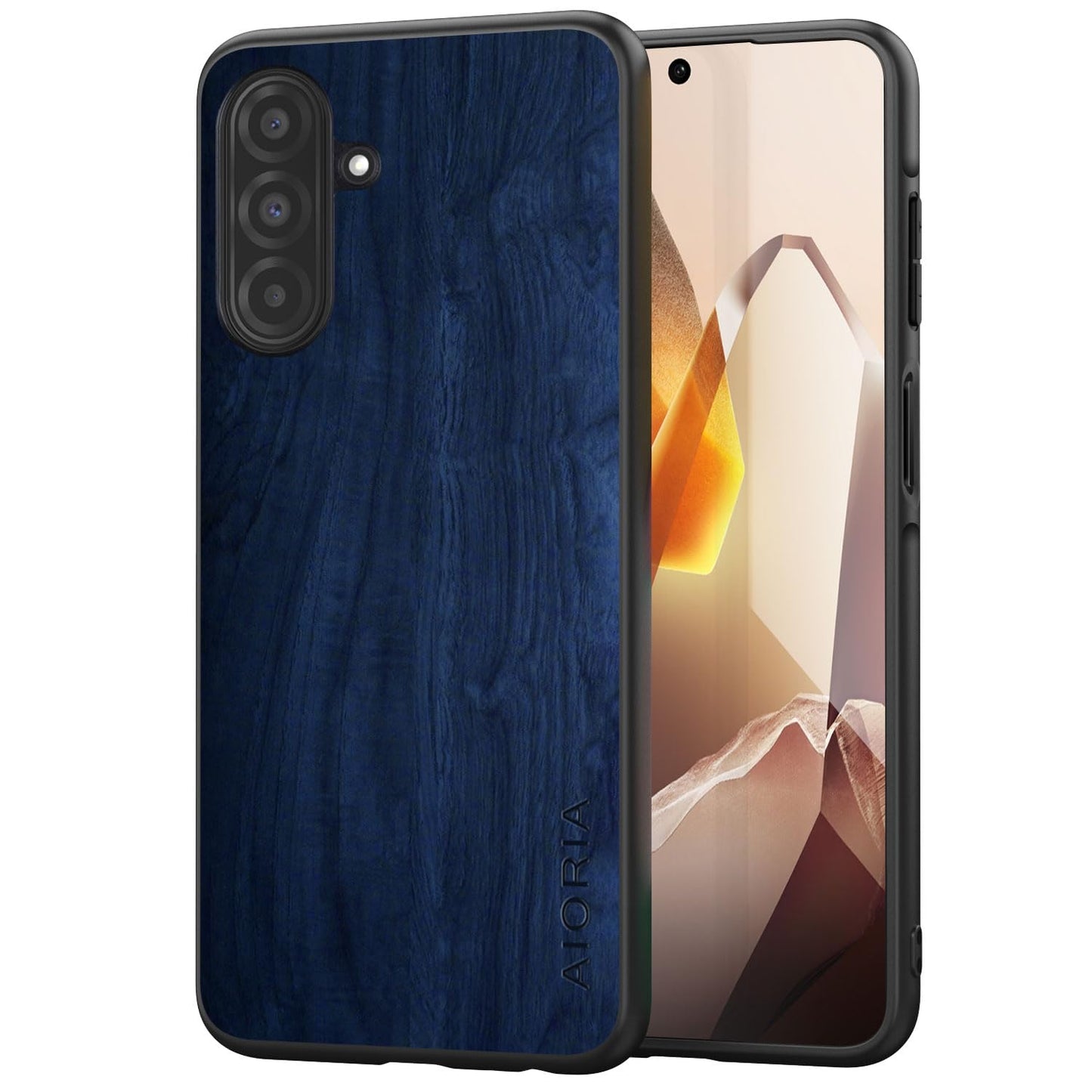 Case for Samsung Galaxy A17 5G funda Bamboo Wood Pattern PU Leather Back Cover for Samsung Galaxy a17 case (Yellow, Galaxy A17)