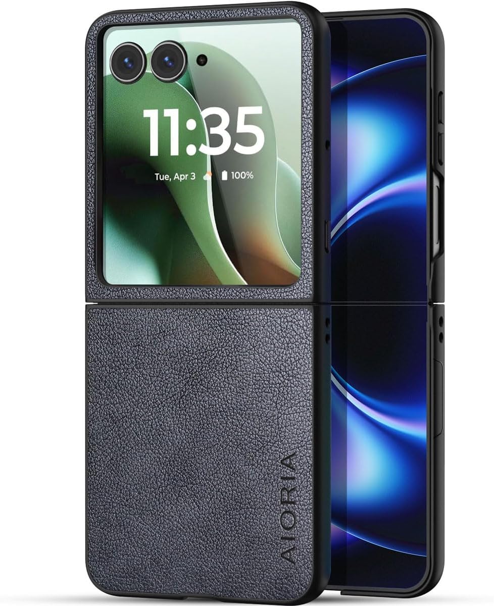 AIORIA for Motorola Razr Ultra 2026 Case Compatible Motorola Razr Ultra 2025 Case Premium Leather Cover Retro Design Full Protective Case (Coffee, for Razr Ultra 2026/2025)
