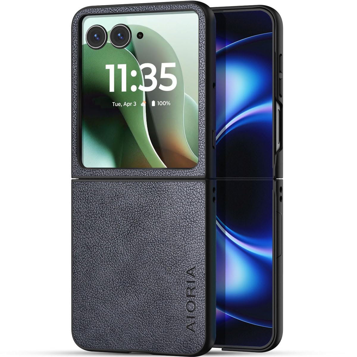 AIORIA for Motorola Razr Ultra 2026 Case Compatible Motorola Razr Ultra 2025 Case Premium Leather Cover Retro Design Full Protective Case (Coffee, for Razr Ultra 2026/2025)