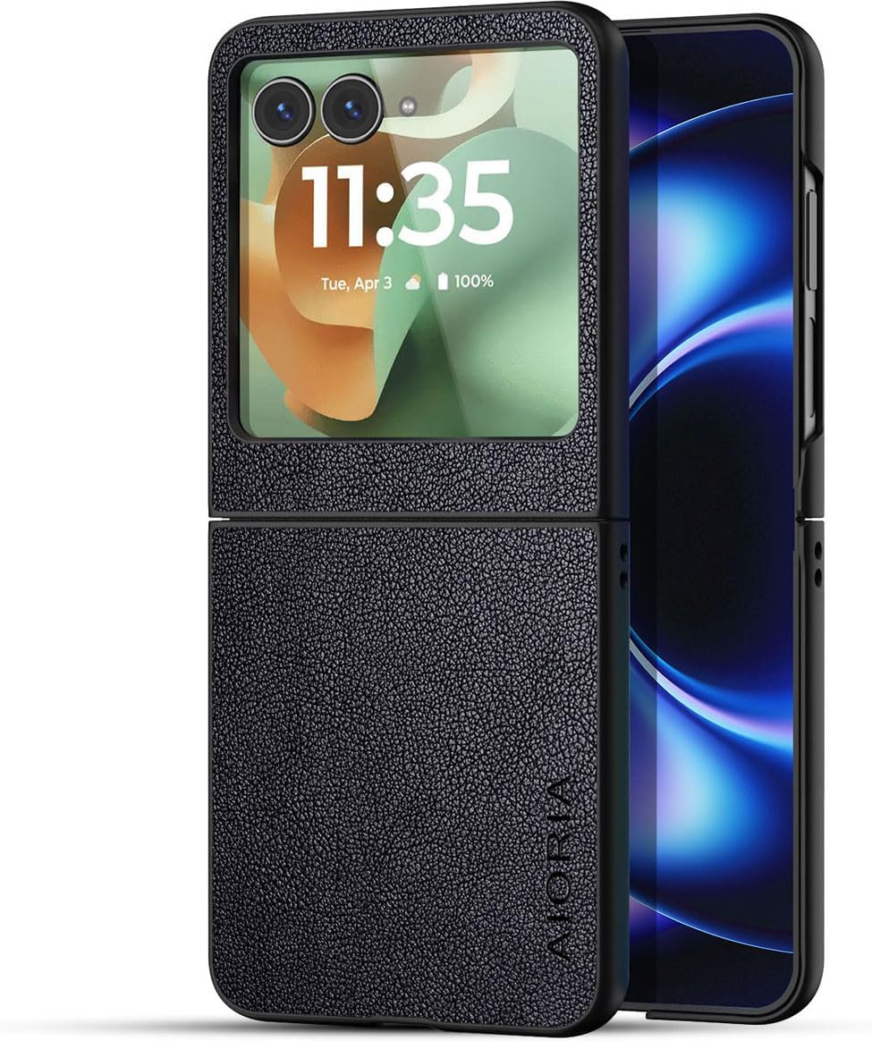 AIORIA for Motorola Razr Ultra 2026 Case Compatible Motorola Razr Ultra 2025 Case Premium Leather Cover Retro Design Full Protective Case (Coffee, for Razr Ultra 2026/2025)