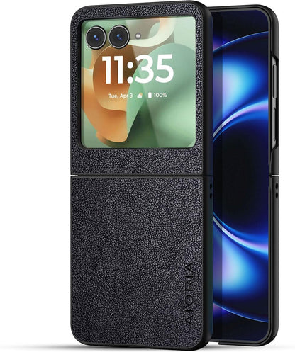 AIORIA for Motorola Razr Ultra 2026 Case Compatible Motorola Razr Ultra 2025 Case Premium Leather Cover Retro Design Full Protective Case (Coffee, for Razr Ultra 2026/2025)