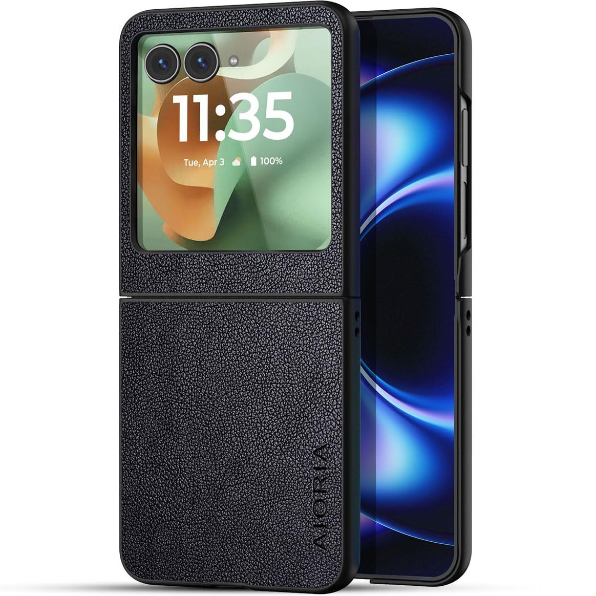 AIORIA for Motorola Razr Ultra 2026 Case Compatible Motorola Razr Ultra 2025 Case Premium Leather Cover Retro Design Full Protective Case (Coffee, for Razr Ultra 2026/2025)