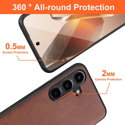 for Samsung Galaxy S25 Plus Case Simple Classic Design Durable Premium PU Leather Phone Case (Brown, for Samsung Galaxy S25 Plus)
