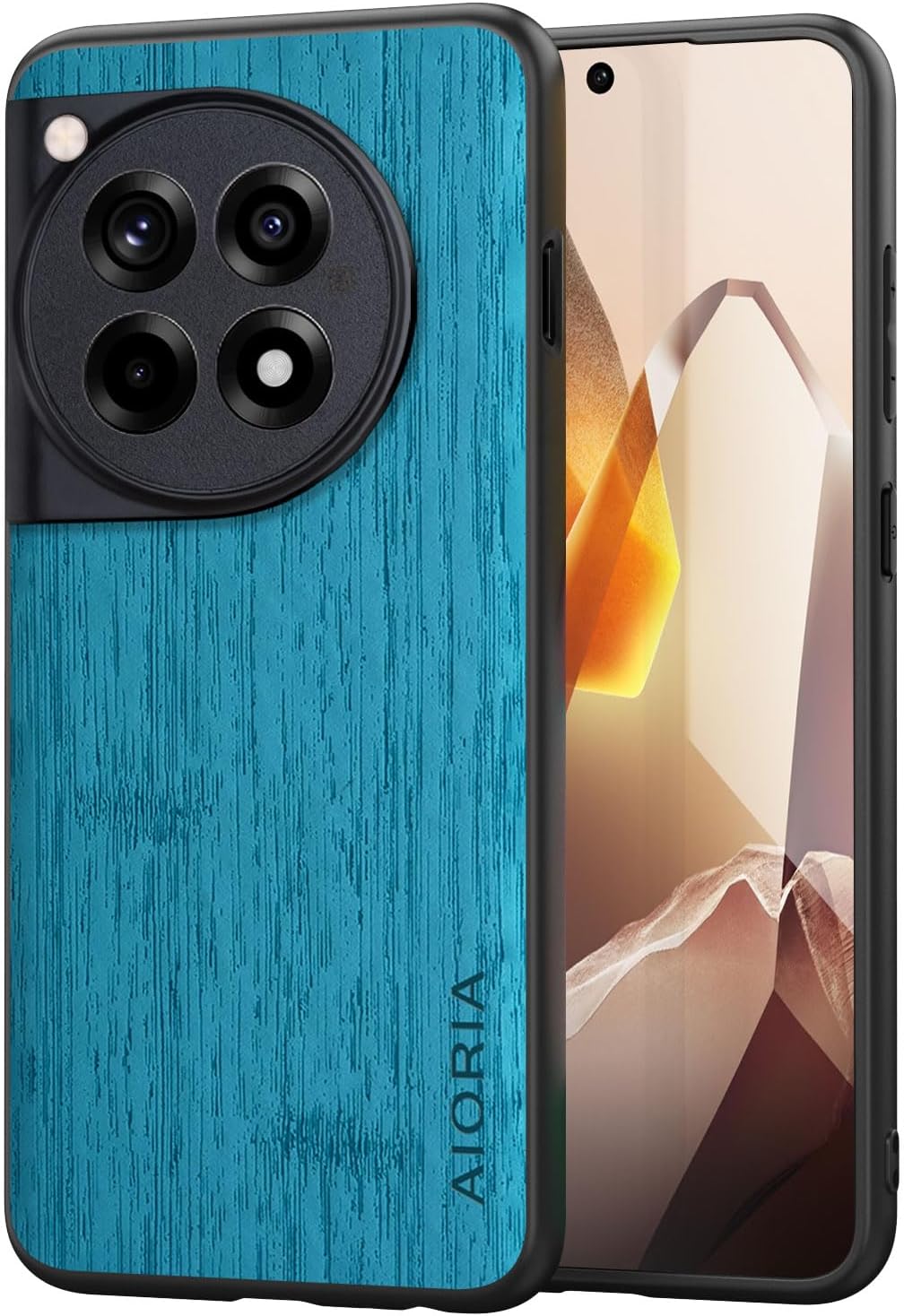 Case for Oneplus 12 12R Imitation Bamboo Pattern PU Leather Design Phone Case Protective Cover