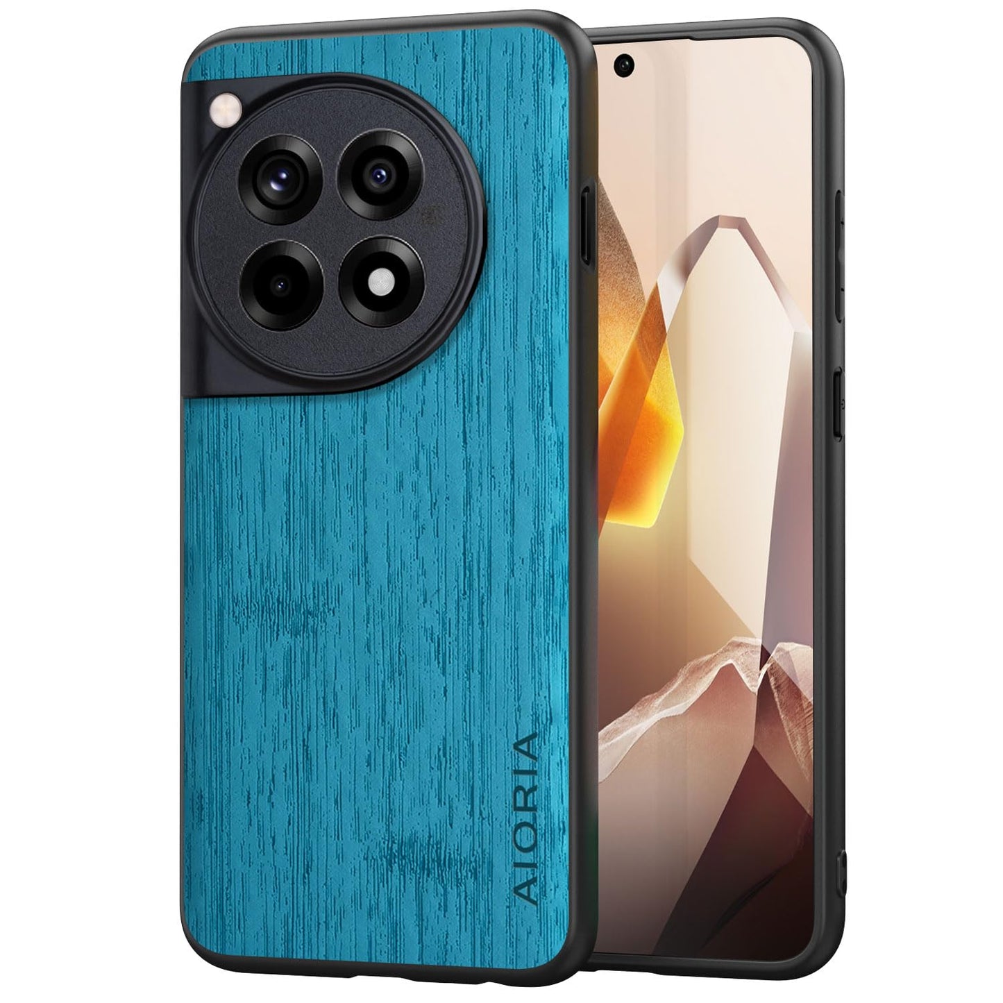 Case for Oneplus 12 12R Imitation Bamboo Pattern PU Leather Design Phone Case Protective Cover