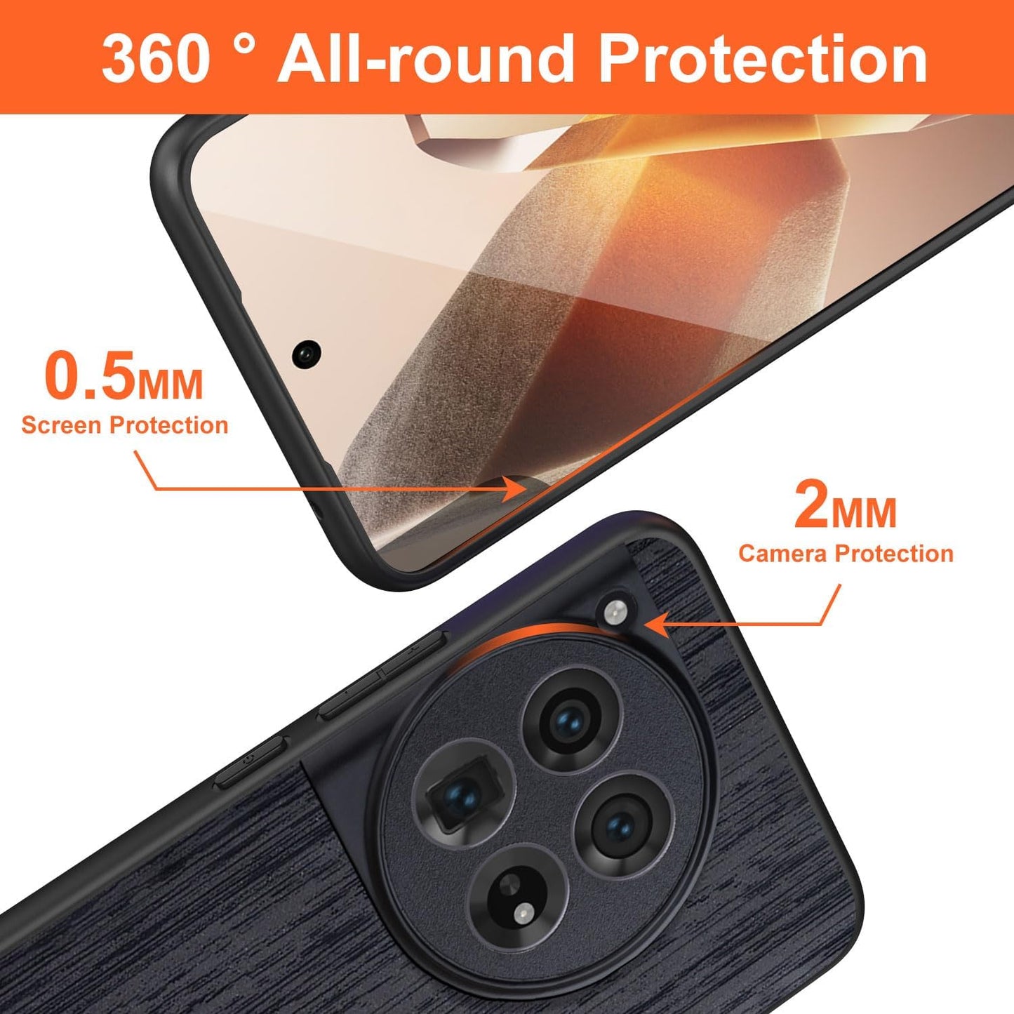 Case for Oneplus 12 12R Imitation Bamboo Pattern PU Leather Design Phone Case Protective Cover