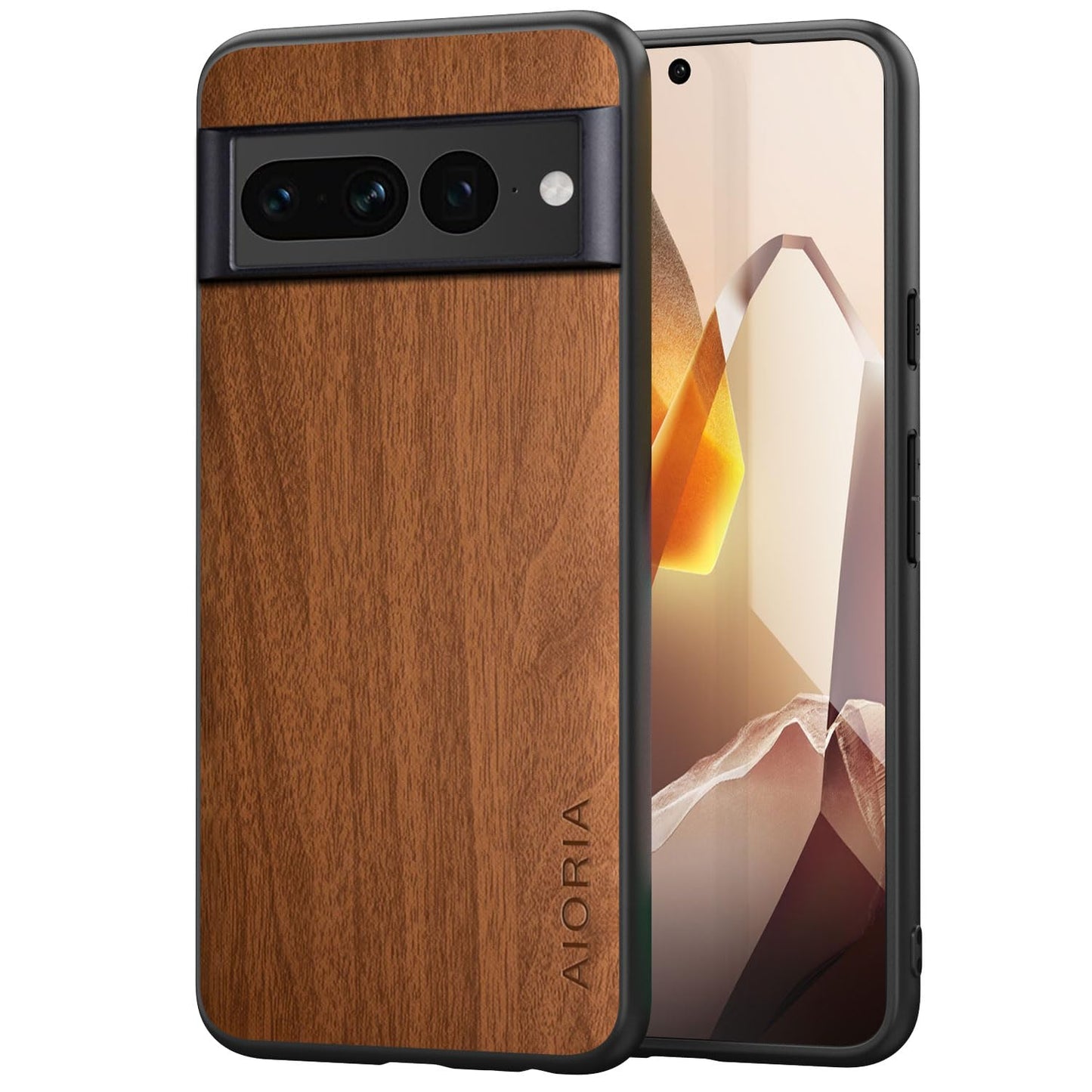 Case for Google Pixel 9 Pro XL 5G funda Bamboo Wood Pattern PU Leather Back Cover for Google 9 proxl case (Blue, Pixel 9 Pro XL)