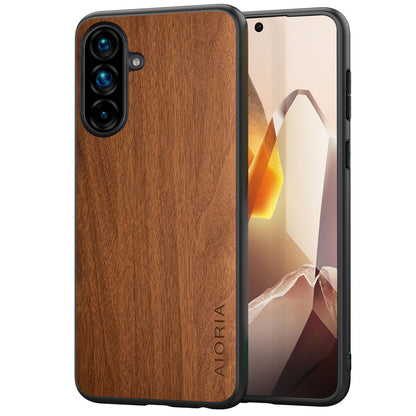 Case for Samsung Galaxy A17 5G funda Bamboo Wood Pattern PU Leather Back Cover for Samsung Galaxy a17 case (Yellow, Galaxy A17)