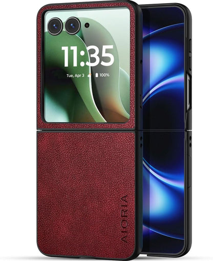 AIORIA for Motorola Razr Ultra 2026 Case Compatible Motorola Razr Ultra 2025 Case Premium Leather Cover Retro Design Full Protective Case (Coffee, for Razr Ultra 2026/2025)