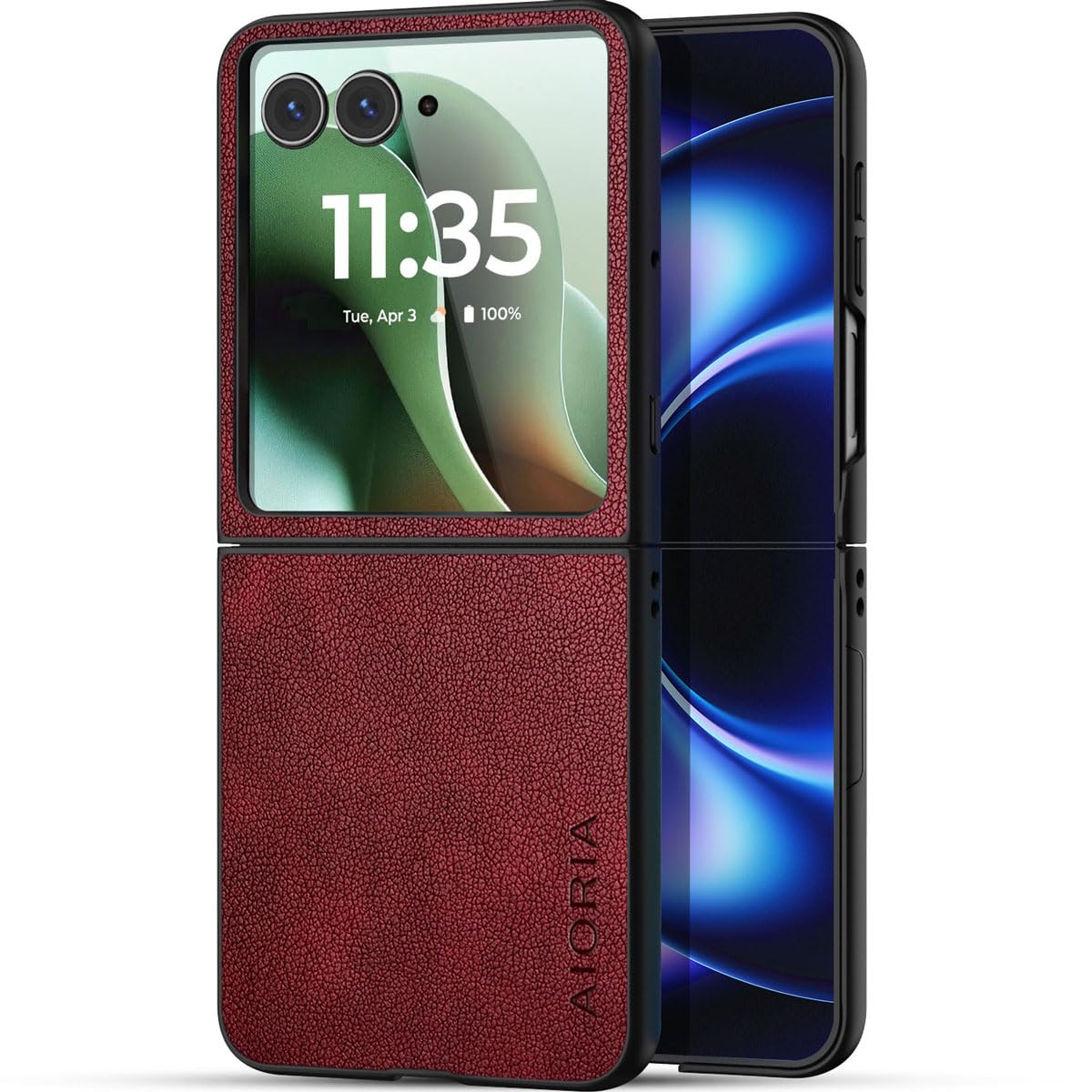 AIORIA for Motorola Razr Ultra 2026 Case Compatible Motorola Razr Ultra 2025 Case Premium Leather Cover Retro Design Full Protective Case (Coffee, for Razr Ultra 2026/2025)