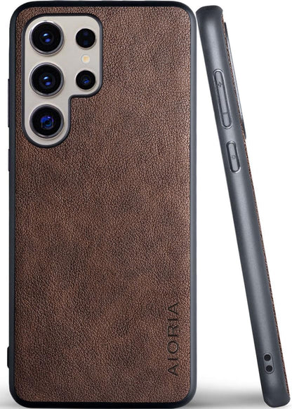 for Samsung Galaxy S Series Case Premium Leather Cover Retro Design Full Protective Phone Case for Samsung Galaxy S25 Ultra Edge FE Plus S24 FE5G