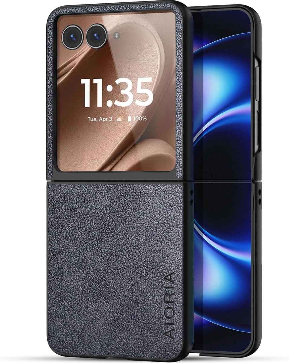AIORIA for Motorola Razr Ultra 2026 Case Compatible Motorola Razr Ultra 2025 Case Premium Leather Cover Retro Design Full Protective Case (Coffee, for Razr Ultra 2026/2025)