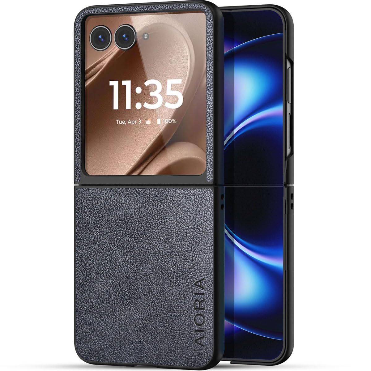 AIORIA for Motorola Razr Ultra 2026 Case Compatible Motorola Razr Ultra 2025 Case Premium Leather Cover Retro Design Full Protective Case (Coffee, for Razr Ultra 2026/2025)