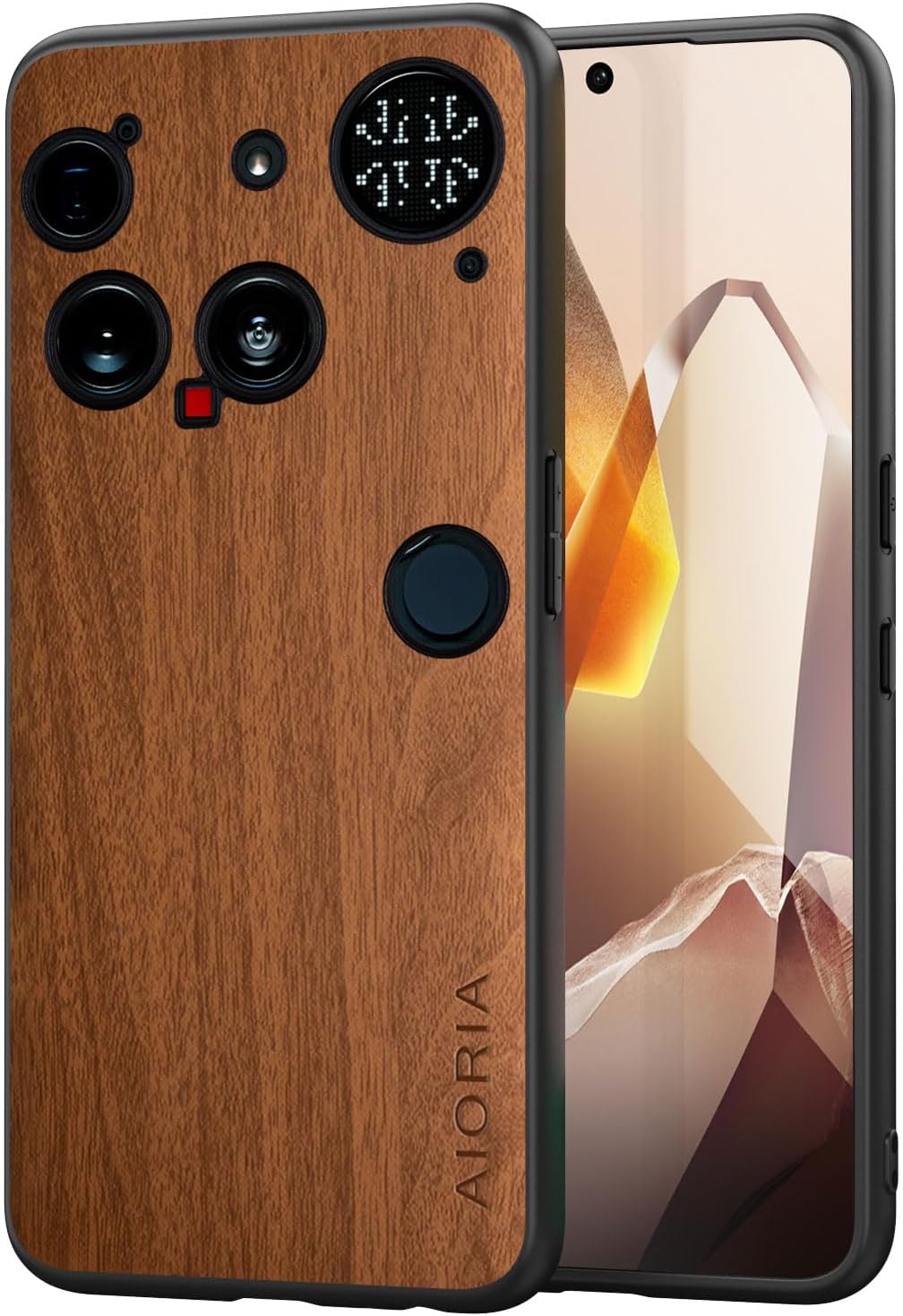 Case for Nothing Phone 3 5G funda Bamboo Wood Pattern PU Leather Back Cover for phone3 case (Yellow, Nothing Phone 3)