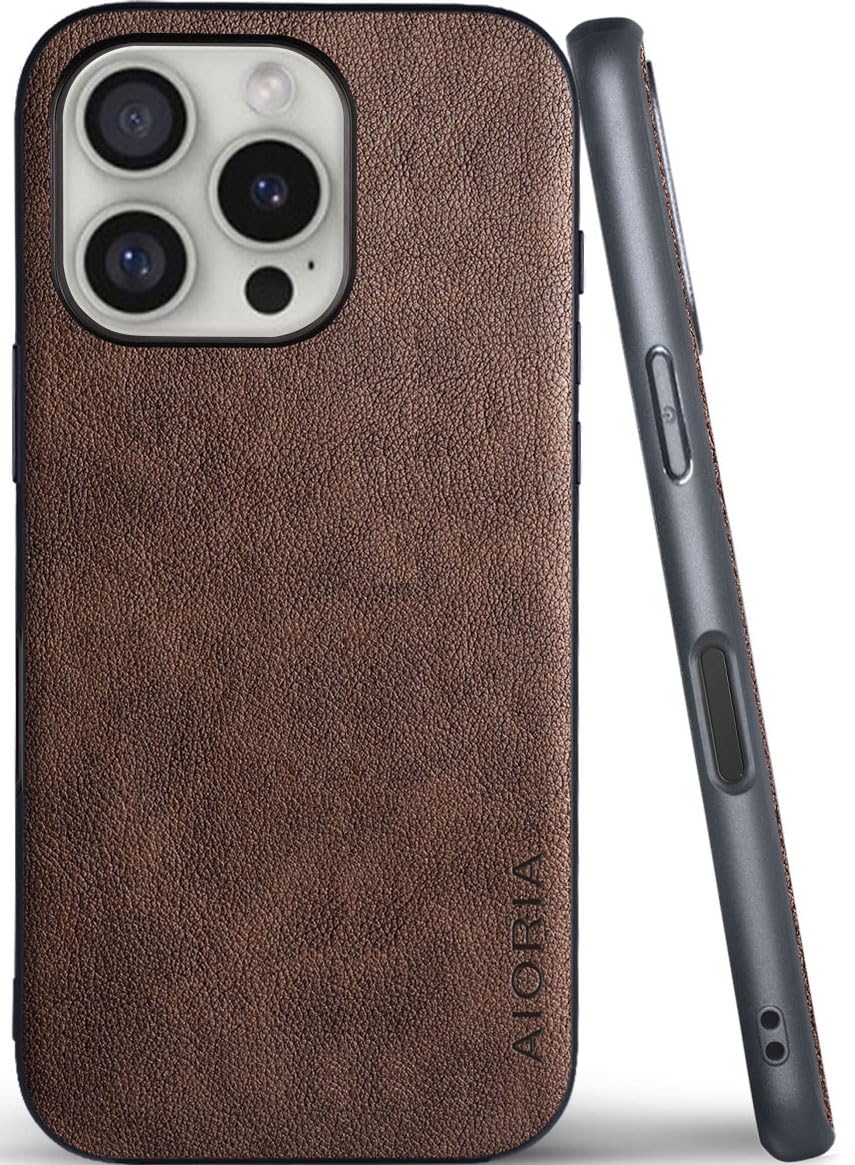 AIORIA for iPhone 18 Pro Max Case Premium Leather Cover Retro Design Full Protective Case (Red, for iPhone 18 Pro Max)