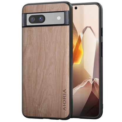 Case for Google Pixel 9 Pro XL 5G funda Bamboo Wood Pattern PU Leather Back Cover for Google 9 proxl case (Blue, Pixel 9 Pro XL)