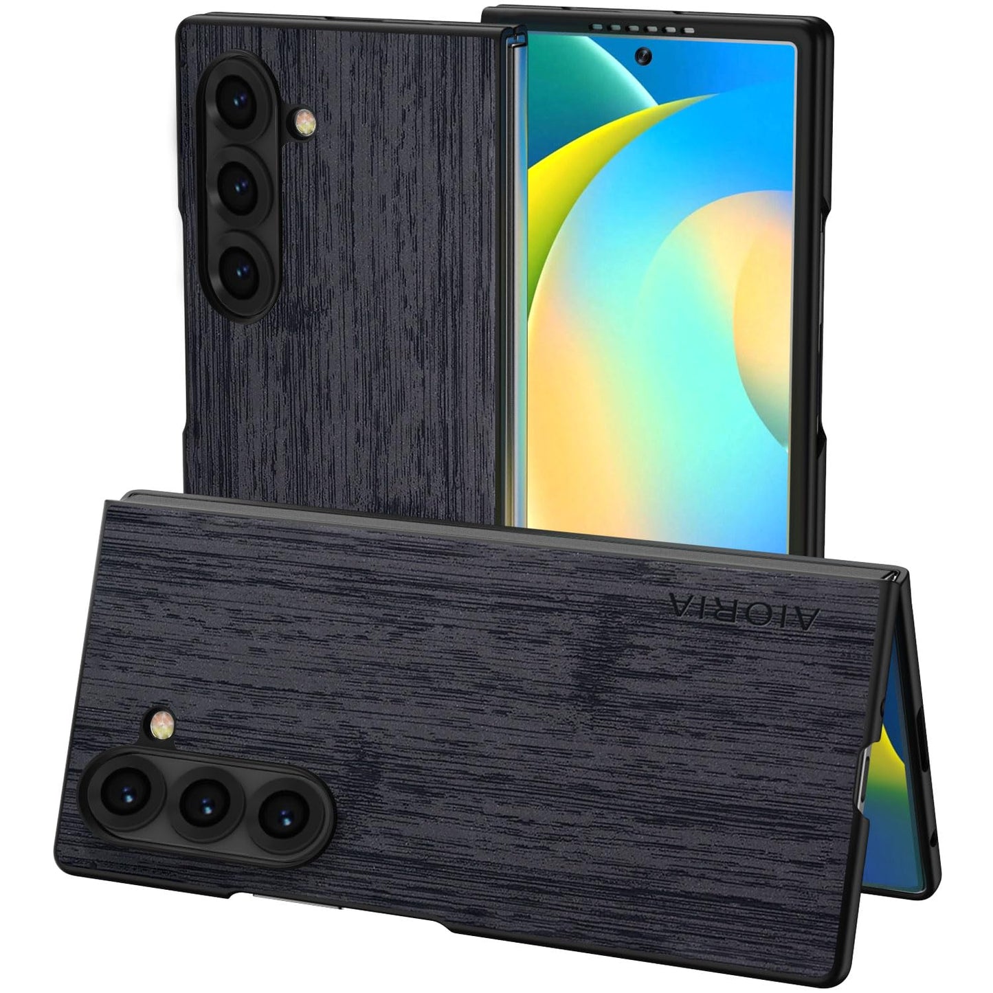 Case for Samsung Galaxy Z Fold 5 6 7 Imitation Bamboo Pattern PU Leather Phone Case Protective Cover