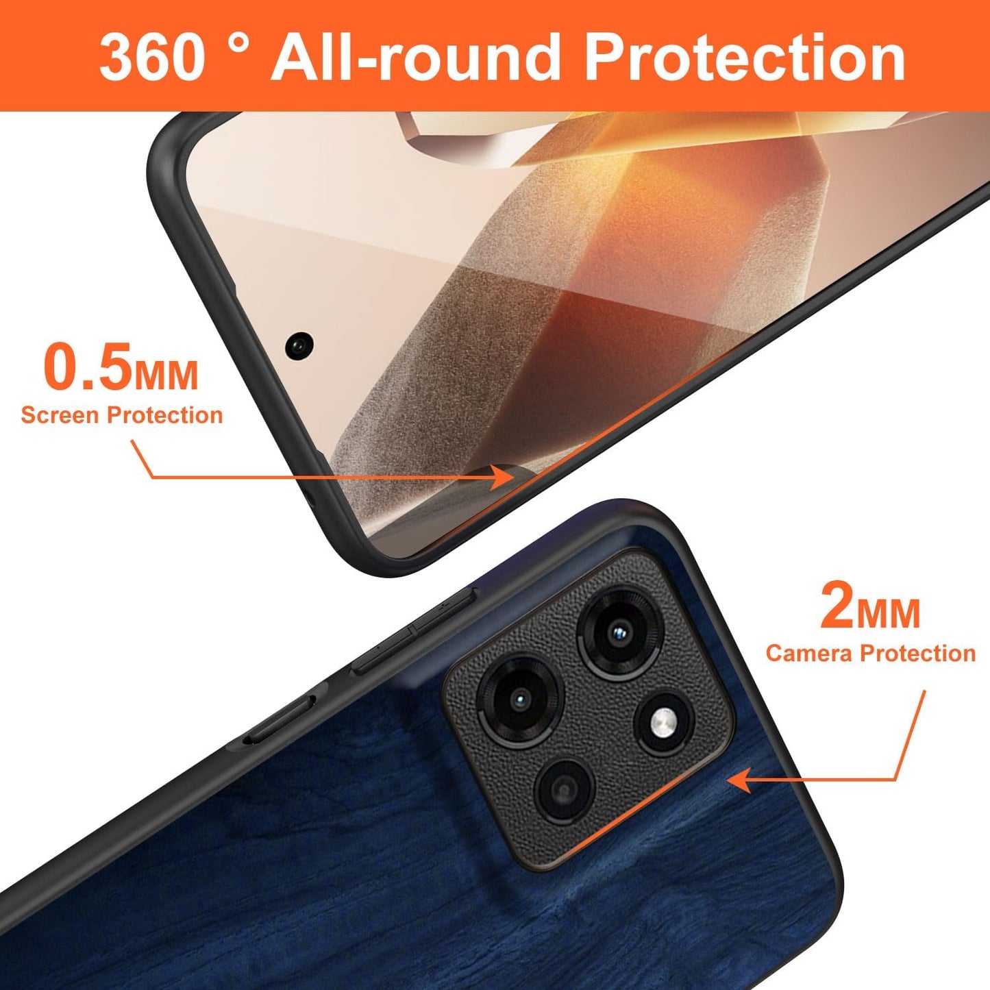 Case for Motorola Moto G 2025 5G funda Bamboo Wood Pattern PU Leather Back Cover for Moto g 2025 case (Blue, Moto G 2025)