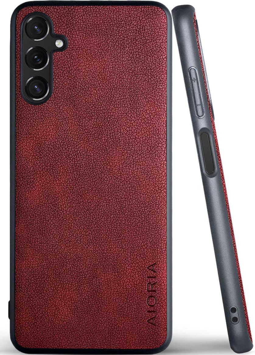 for Samsung Galaxy A Series Case A17 A56 A36 A26 A16 A55 A35 A25 A15 Premium Leather Cover Retro Design Full Protective Phone Case for Samsung Galaxy A26 5G (Red, A26)