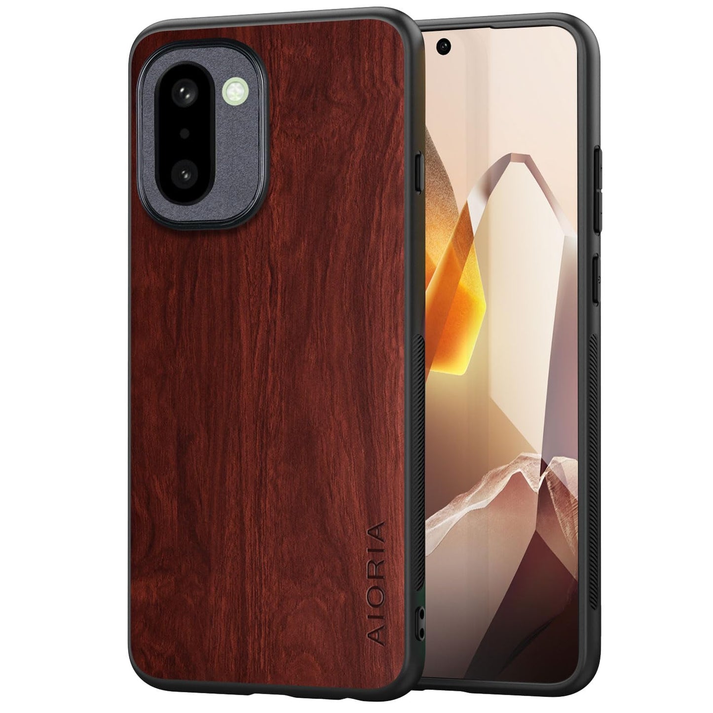 Case for OnePlus 13 5G funda Bamboo Wood Pattern PU Leather Back Cover for oneplus 13 case (Brown, OnePlus 13)