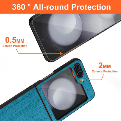 case for Samsung Galaxy Z Flip 5 6 7 Imitation Bamboo Pattern PU Leather Phone Case Protective Cover