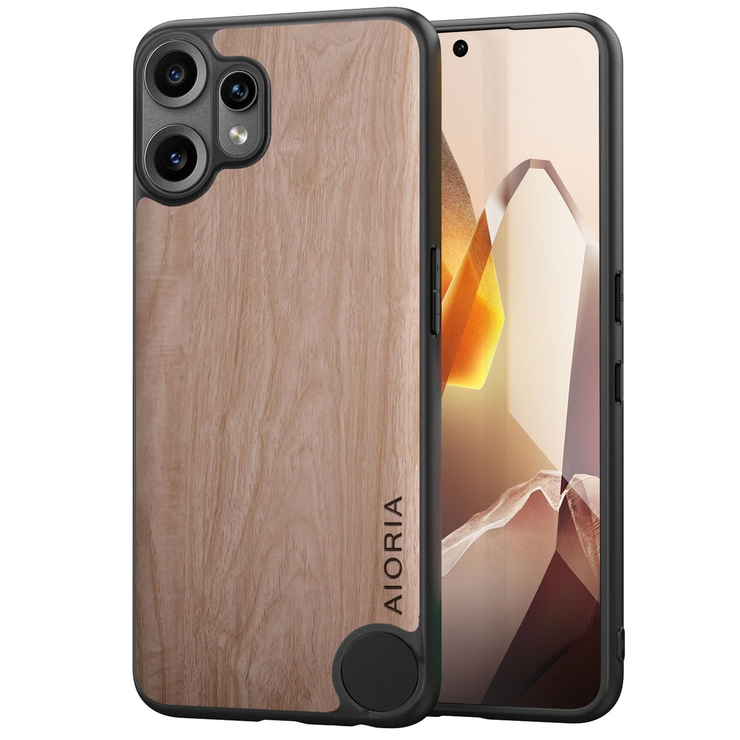 Case for Nothing Phone 3 5G funda Bamboo Wood Pattern PU Leather Back Cover for phone3 case (Yellow, Nothing Phone 3)