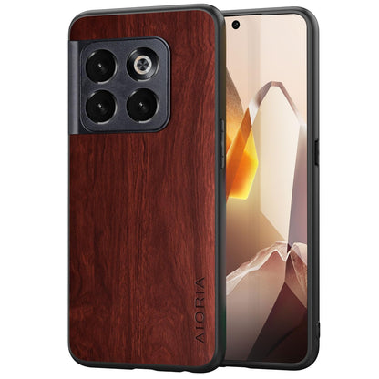 Case for OnePlus 13 5G funda Bamboo Wood Pattern PU Leather Back Cover for oneplus 13 case (Brown, OnePlus 13)