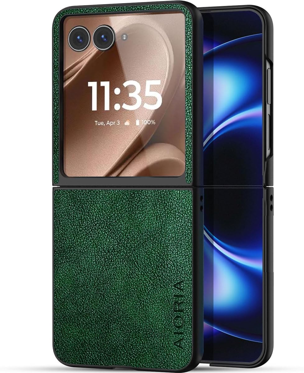 AIORIA for Motorola Razr Ultra 2026 Case Compatible Motorola Razr Ultra 2025 Case Premium Leather Cover Retro Design Full Protective Case (Coffee, for Razr Ultra 2026/2025)