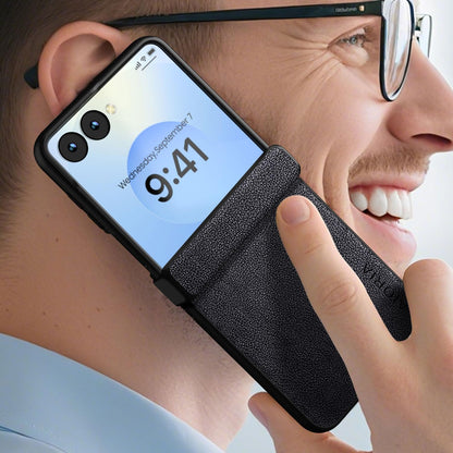 AIORIA for Samsung Galaxy Z Flip 8 Case Premium Leather Cover Retro Design Full Protective Case (Black, for Galaxy Z Flip8)