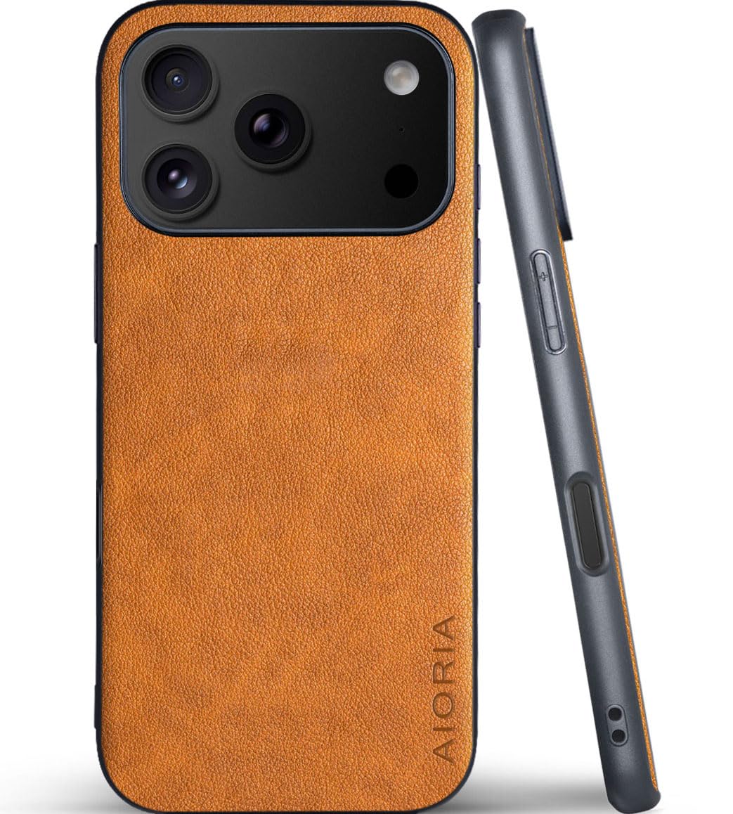 AIORIA for iPhone 18 Pro Max Case Premium Leather Cover Retro Design Full Protective Case (Red, for iPhone 18 Pro Max)