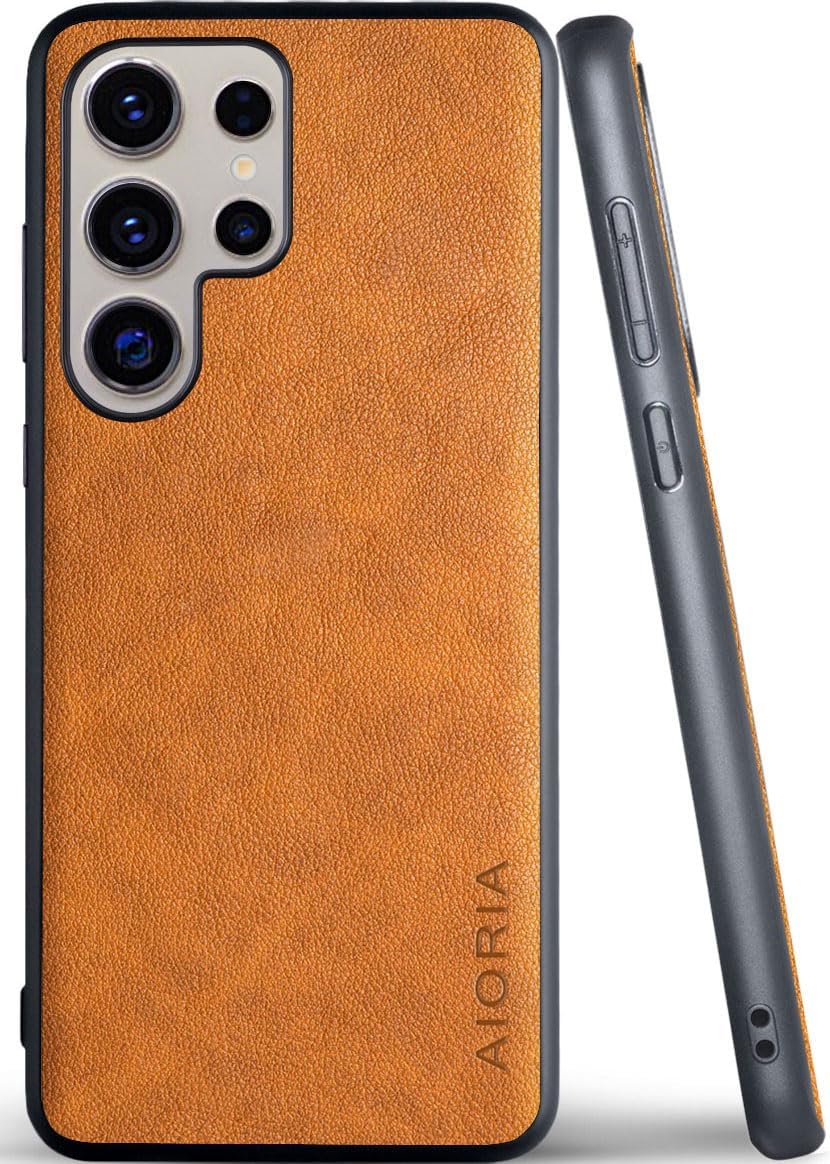 for Samsung Galaxy S Series Case Premium Leather Cover Retro Design Full Protective Phone Case for Samsung Galaxy S25 Ultra Edge FE Plus S24 FE5G