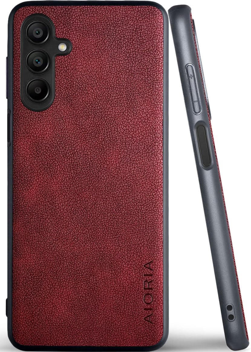 for Samsung Galaxy A Series Case A17 A56 A36 A26 A16 A55 A35 A25 A15 Premium Leather Cover Retro Design Full Protective Phone Case for Samsung Galaxy A26 5G (Red, A26)