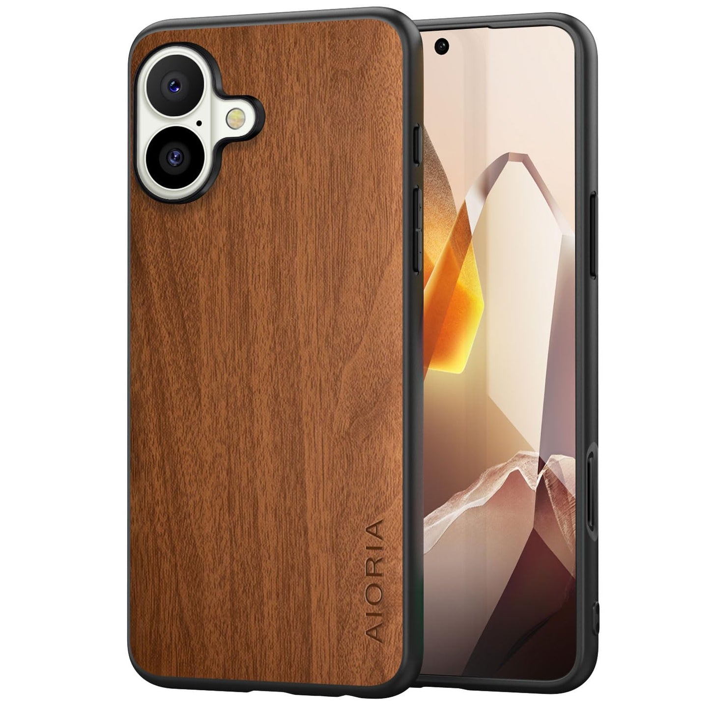Case for iPhone 17 Pro 5G funda Bamboo Wood Pattern PU Leather Back Cover for iphone17 pro case (White, iPhone 17 Pro)