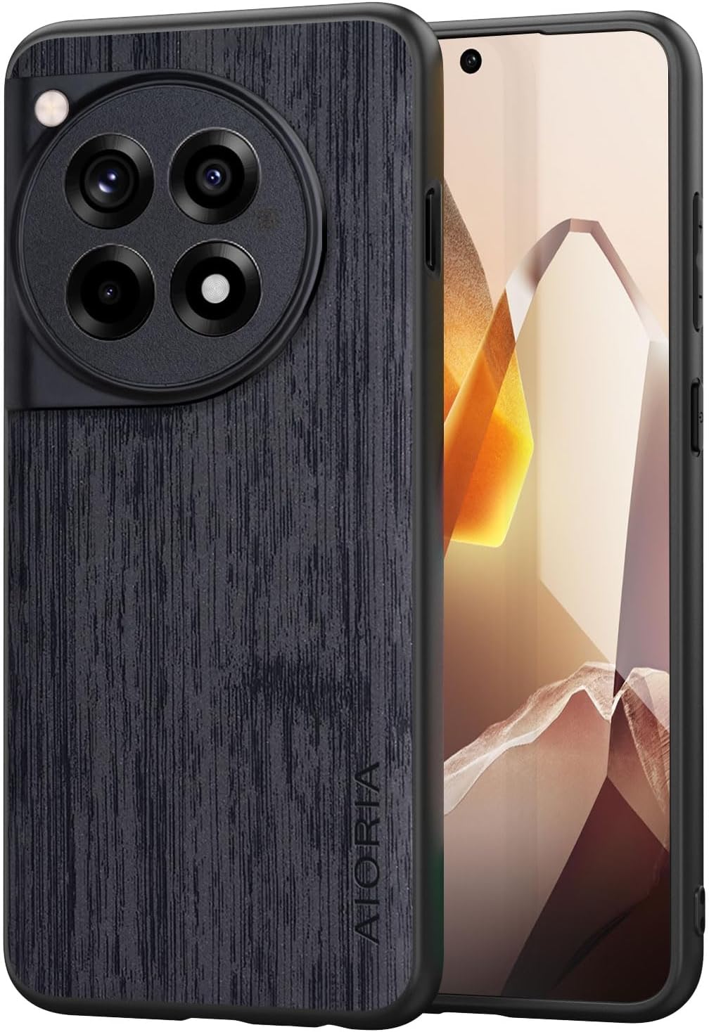 Case for Oneplus 12 12R Imitation Bamboo Pattern PU Leather Design Phone Case Protective Cover