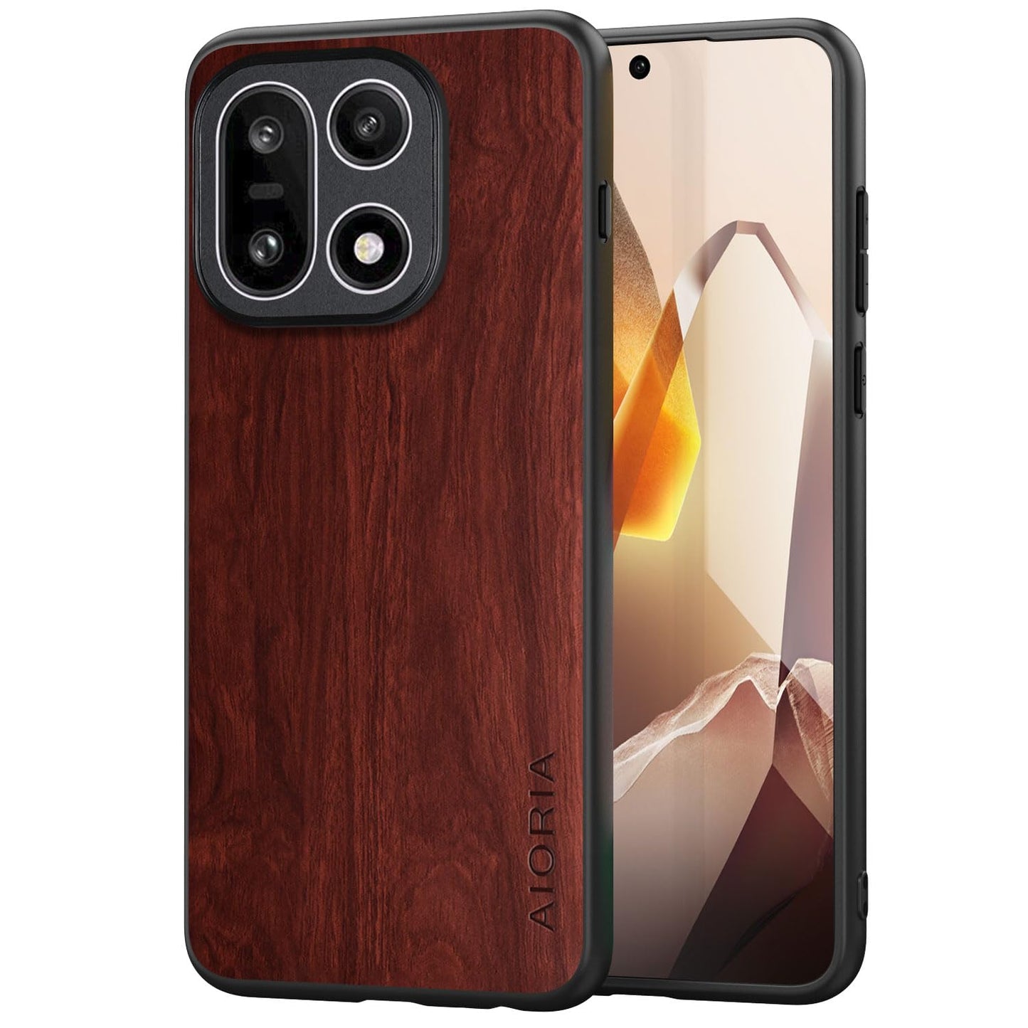 Case for OnePlus 13 5G funda Bamboo Wood Pattern PU Leather Back Cover for oneplus 13 case (Brown, OnePlus 13)