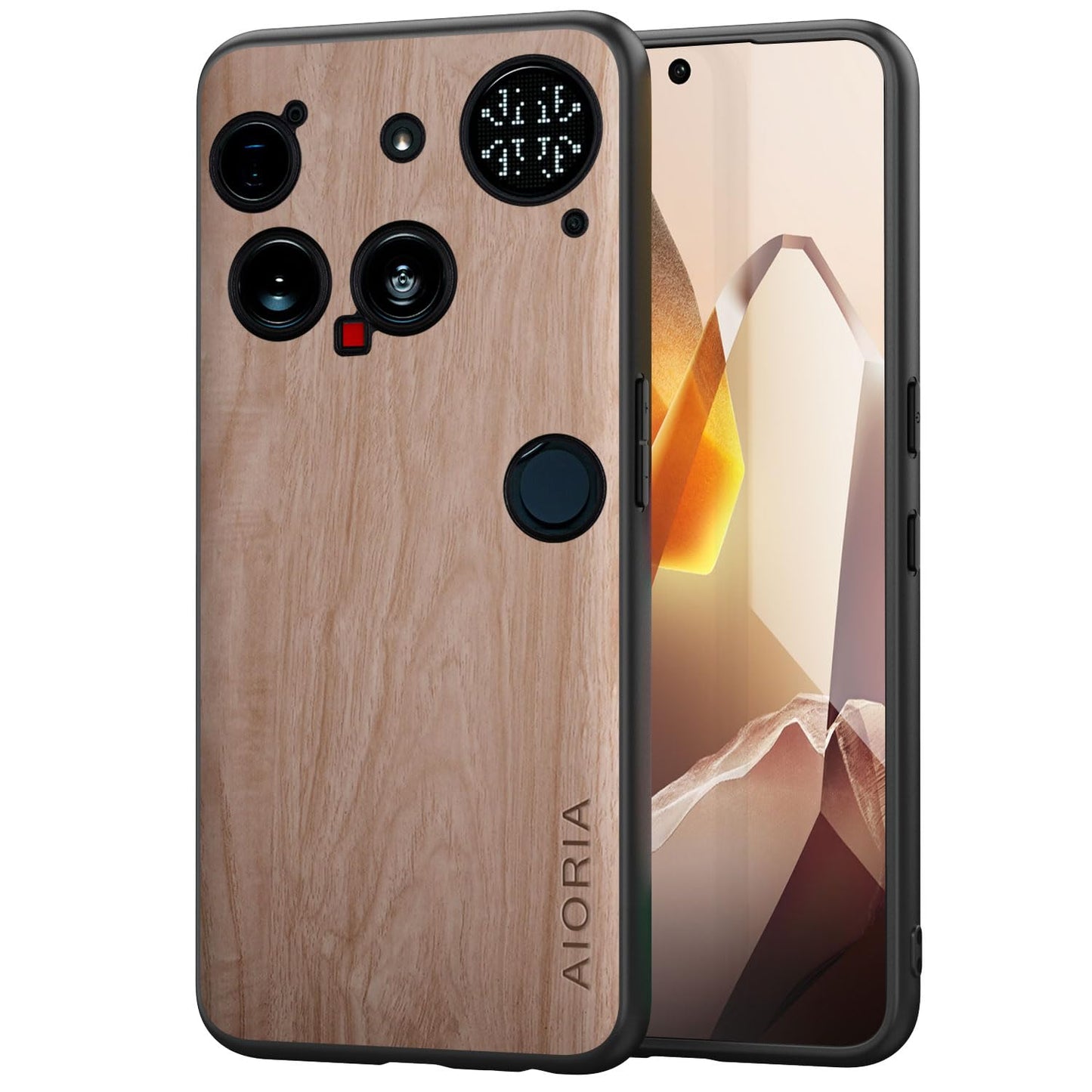 Case for Nothing Phone 3 5G funda Bamboo Wood Pattern PU Leather Back Cover for phone3 case (Yellow, Nothing Phone 3)