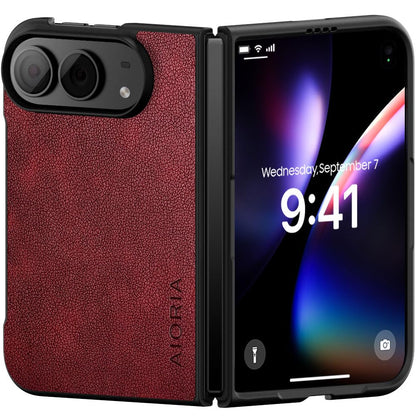 AIORIA for iPhone Duo Case Premium Leather Cover Retro Design Full Protective Case (Black, for iPhone Duo)